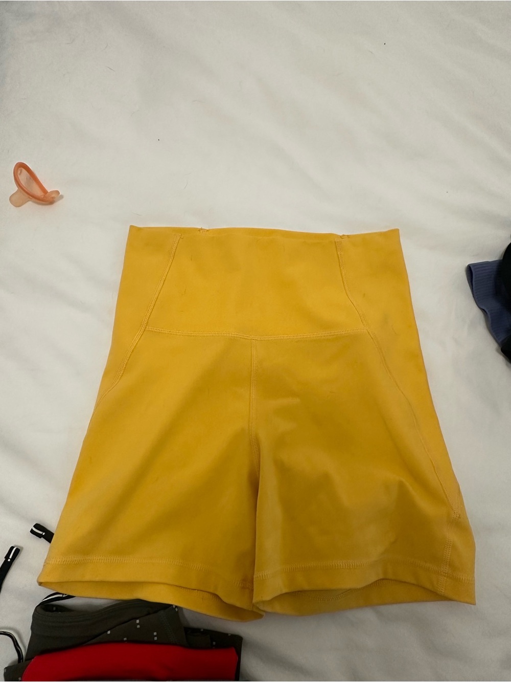 Ryderwear High-Waist Yellow Athletic Shorts